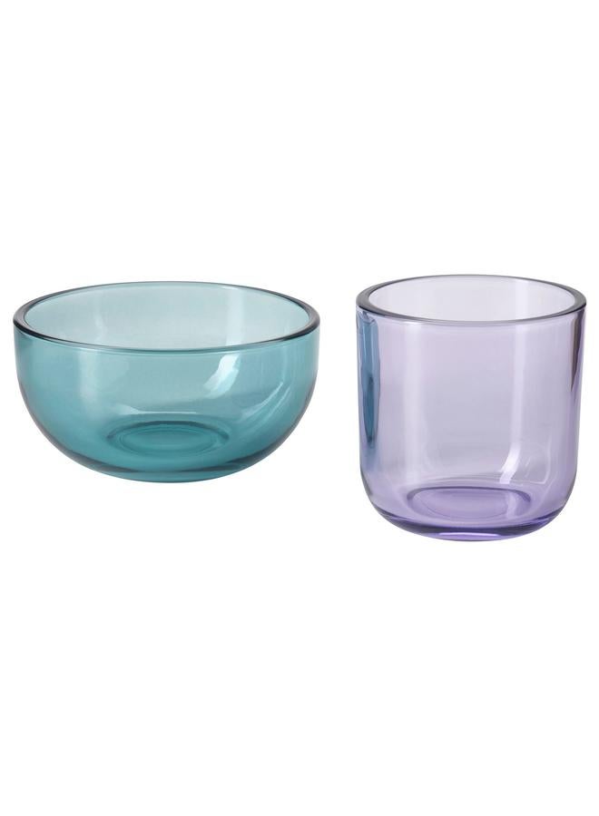 erorex Tealight Holder, Set Of 2, Blue/Lilac - Image 1