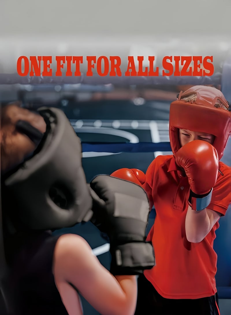 DAREU Red Boxing and MMA Headgear – Adjustable Sparring Head Protector for Men, Women, and Kids – Full Face Helmet with Cheek and Jaw Protection – Ideal for Kickboxing, Muay Thai, Taekwondo, Martial Arts Training – 1 Pack  - Image 3