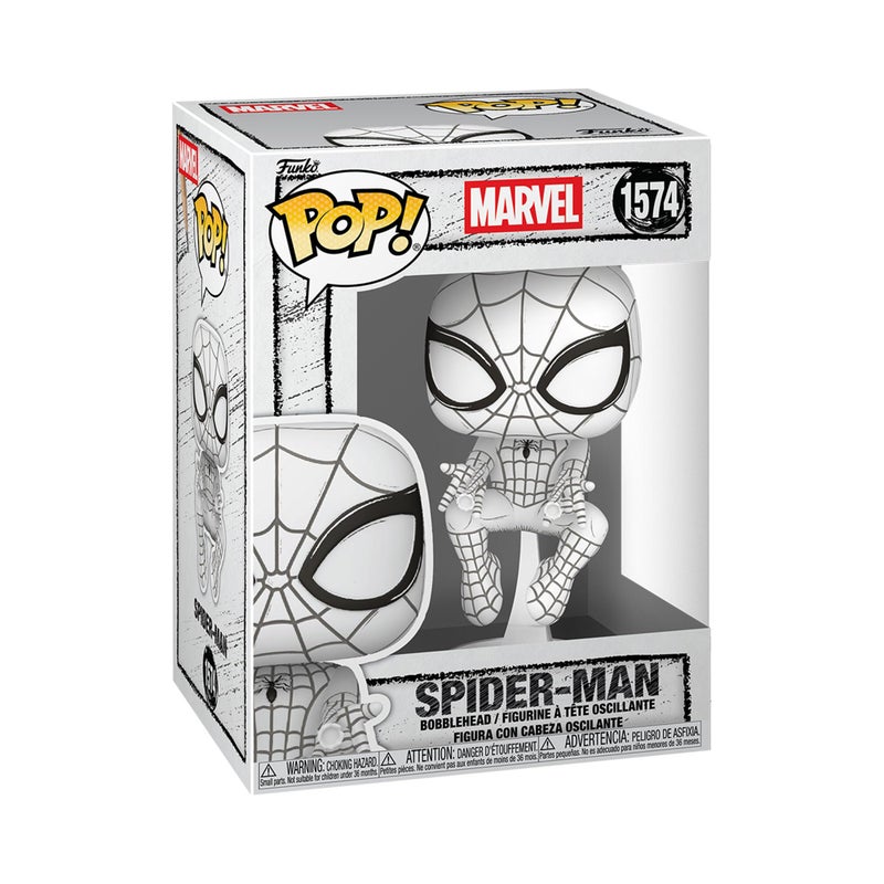 Funko Pop! Marvel: Marvel Sketched - Spider-Man - Collectable Vinyl Figure - Gift Idea - Official Merchandise - Toys for Kids & Adults - Comic Fans - Model Figure for Collectors and Display - Image 1