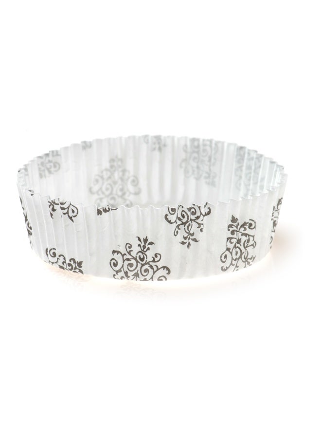 Restaurantware Panificio 4 Ounce Baking Cups, 200 Ridged Cupcake Liners - Oven-Ready, Freezable, Black And White Paper Muffin Cases, Disposable, Vintage Floral, For Wedding Parties, Baby Showers - Image 1