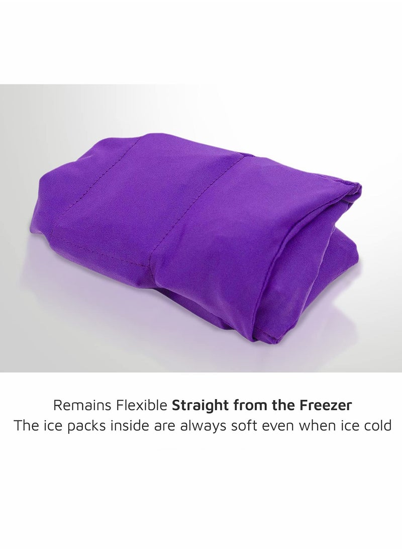Excefore Headache Relief Cap Form Fitting Ice Head Wrap A Mask or Hat Used for Tension Relief. Stretchy, Comfortable, Cool, Purple  - Image 5