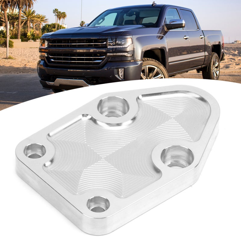 Fuel Pump Mounting Plate Kit: CNC Aluminum Plate With Gasket - High Hardness Rustproof Polished Electric Pump Conversion Kit for Chevy Small Block 283 327 350 400 Engine Maintenance - Image 2