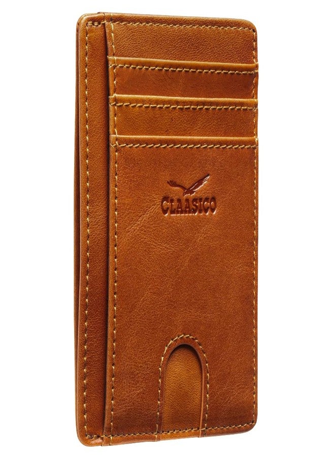 Claasico Front Pocket Small Minimalist Leather Wallet RFID Blocking Vintage Leather Credit Card Holder with Gift Box - Image 1