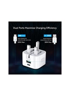 MiOne USB C Charger Block, 2-Ports [USB-C + USB] Charging Station, QC PD3.0 GaN Fast Charging Block, Type C Power Adapter for iPad Pro/iPhone/Samsung Note/Galaxy (Not with Cable)  - Image 4