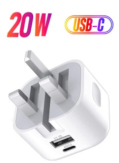 MiOne USB C Charger Block, 2-Ports [USB-C + USB] Charging Station, QC PD3.0 GaN Fast Charging Block, Type C Power Adapter for iPad Pro/iPhone/Samsung Note/Galaxy (Not with Cable)  - Image 1