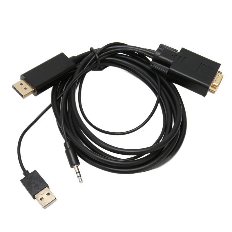 كابل محول VGA إلى DP بدقة 1920x1080 وتردد 60 هرتز فائق الوضوح - كابل محول فيديو مزود بشريحة IC متطورة مدمجة للكمبيوتر واللابتوب والبروجيكتور - Image 5