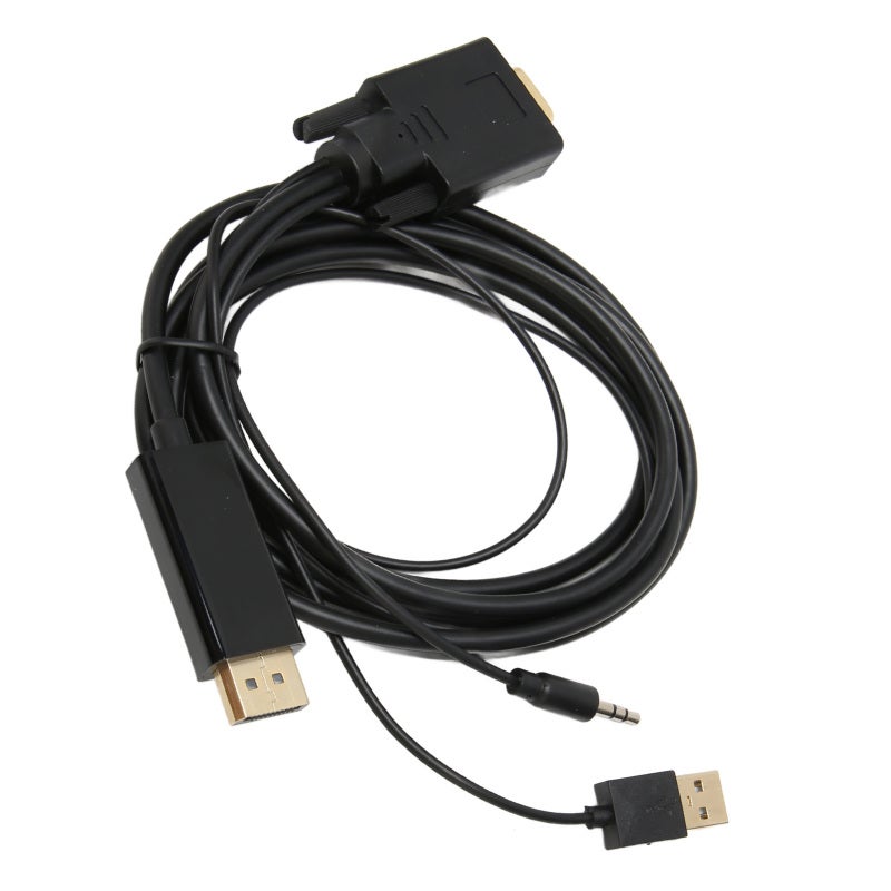 كابل محول VGA إلى DP بدقة 1920x1080 وتردد 60 هرتز فائق الوضوح - كابل محول فيديو مزود بشريحة IC متطورة مدمجة للكمبيوتر واللابتوب والبروجيكتور - Image 2