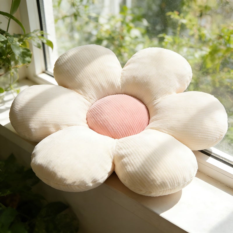 White And Yellow Flower Shaped Cushion Pillow Home Decor Gift For Easter Birthday Wedding - Image 5
