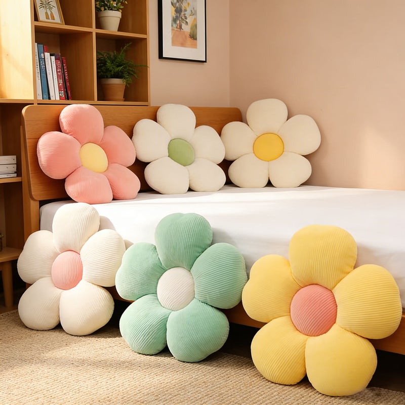 White And Yellow Flower Shaped Cushion Pillow Home Decor Gift For Easter Birthday Wedding - Image 4