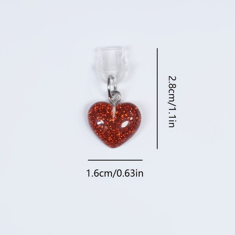 Red Heart Shaped Phone Dust Plug for Apple Compatible Devices - Image 5