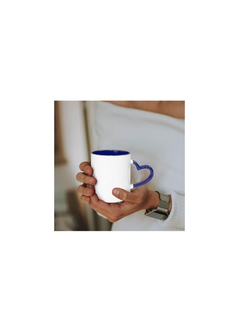 Kalon Heart Handle Drack Blue Sublimation Mug pack of 36pcs White Mug with Red Heart Handle For Valentine's Day gift coffee cup - Image 5