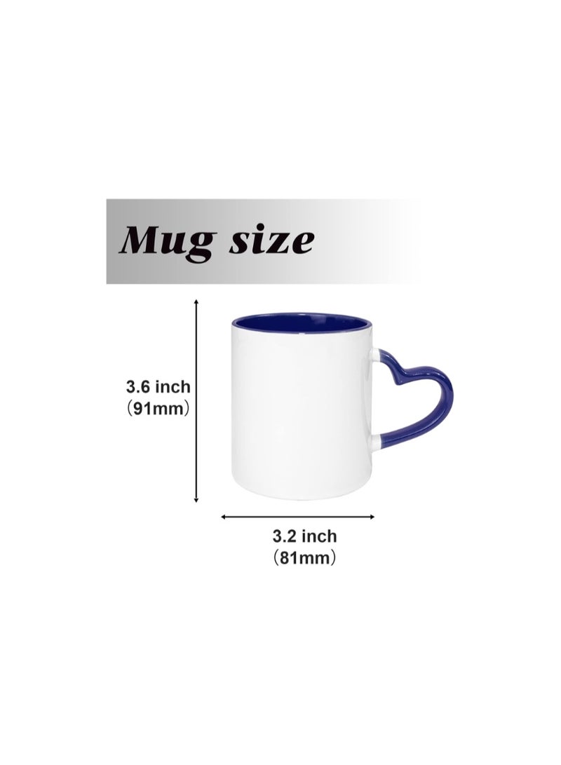 Kalon Heart Handle Drack Blue Sublimation Mug pack of 36pcs White Mug with Red Heart Handle For Valentine's Day gift coffee cup - Image 3