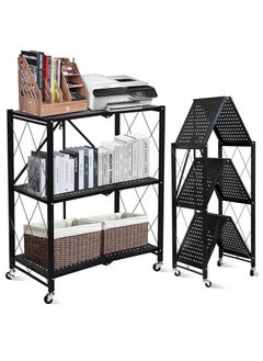 3tire fold shelf black