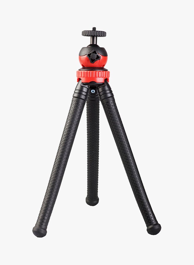 docooler Mini Flexible Tripod Octopus Spider Stand Holder with 360° Ball Head for any Mobile + Camera + Free Holder Part - Black/Orange - Image 3