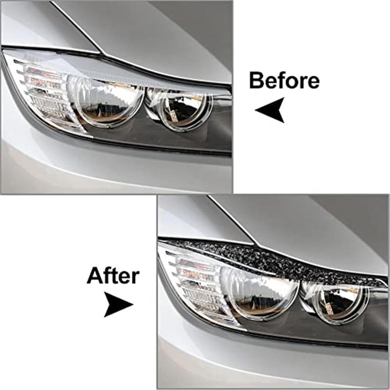 QASULER Carbon Fiber Headlight Eyelid Trim for BMW 3 Series E90/E91 - Image 4
