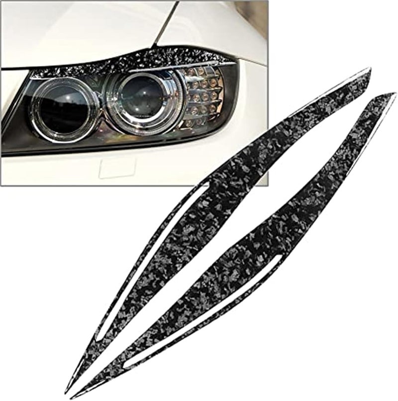 QASULER Carbon Fiber Headlight Eyelid Trim for BMW 3 Series E90/E91 - Image 2