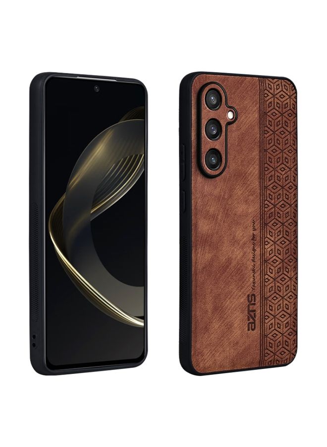 BGM Case Cover For Samsung Galaxy S24 5G AZNS 3D Embossed Skin Feel Phone Case Brown