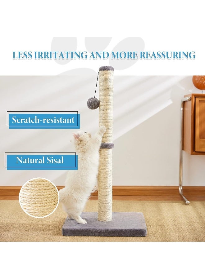 NeoStyle Cat Scratching Post for Indoor Cats, Cat tree with Sisal Rope Durable, Cat Scratcher with Hanging Ball and Mouse Toy - Image 4