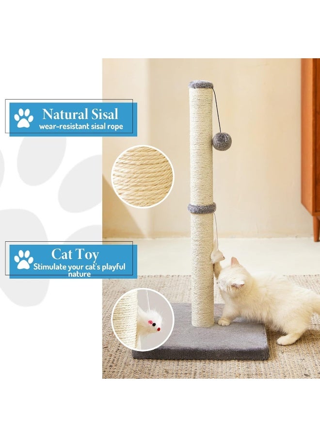 NeoStyle Cat Scratching Post for Indoor Cats, Cat tree with Sisal Rope Durable, Cat Scratcher with Hanging Ball and Mouse Toy - Image 3
