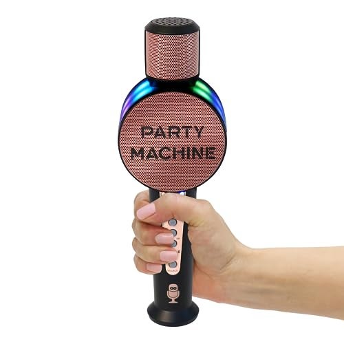 Singing Machine Wireless Karaoke Microphone for Kids & Adults, Party Machine Mic (Rose Gold) - Portable Handheld Bluetooth Microphone with Speaker & Voice Changer Effect - Karaoke Mic for Singing - Image 1