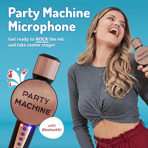 Singing Machine Wireless Karaoke Microphone for Kids & Adults, Party Machine Mic (Rose Gold) - Portable Handheld Bluetooth Microphone with Speaker & Voice Changer Effect - Karaoke Mic for Singing - Image 2