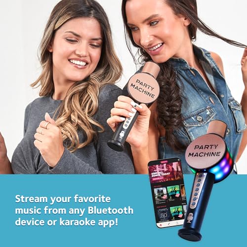 Singing Machine Wireless Karaoke Microphone for Kids & Adults, Party Machine Mic (Rose Gold) - Portable Handheld Bluetooth Microphone with Speaker & Voice Changer Effect - Karaoke Mic for Singing - Image 3