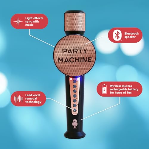 Singing Machine Wireless Karaoke Microphone for Kids & Adults, Party Machine Mic (Rose Gold) - Portable Handheld Bluetooth Microphone with Speaker & Voice Changer Effect - Karaoke Mic for Singing - Image 5