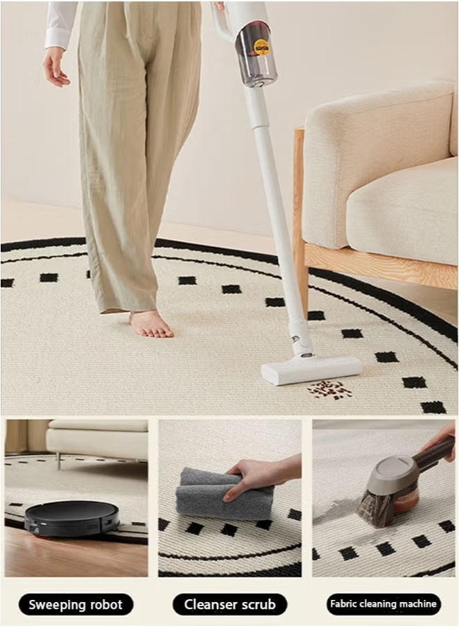 Handmade Woven Rugs , Washable Non-Slip Rugs, Linen Woven Floor Mat, Washable Rug For Living Room, Bedroom, Dining Room, And Kitchen 100cm - Image 5