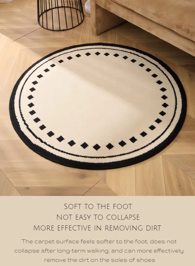 Handmade Woven Rugs , Washable Non-Slip Rugs, Linen Woven Floor Mat, Washable Rug For Living Room, Bedroom, Dining Room, And Kitchen 100cm - Image 4