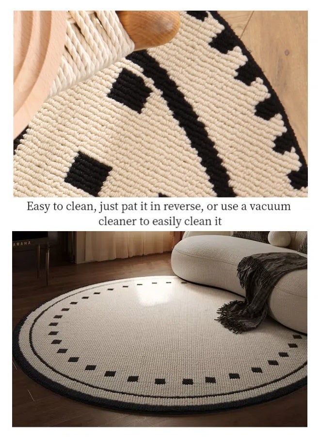 Handmade Woven Rugs , Washable Non-Slip Rugs, Linen Woven Floor Mat, Washable Rug For Living Room, Bedroom, Dining Room, And Kitchen 100cm - Image 3