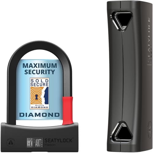 Seatylock Mason Bike U Lock - Patented Heavy Duty Anti Theft Diamond Secure ULock - Ultra Security Bicycle Safety Tool with Keys for City Electric or Mountain Bikes and Scooters (5.5 Inch) - Image 1
