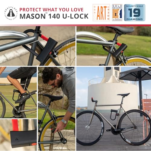 Seatylock Mason Bike U Lock - Patented Heavy Duty Anti Theft Diamond Secure ULock - Ultra Security Bicycle Safety Tool with Keys for City Electric or Mountain Bikes and Scooters (5.5 Inch) - Image 5