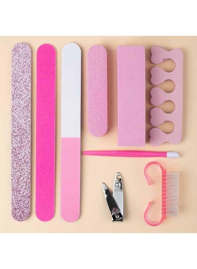 Rozino 9 Pcs Professional Nail Buffer Starter Manicure Tool Kit with Files & Blocks - Image 1