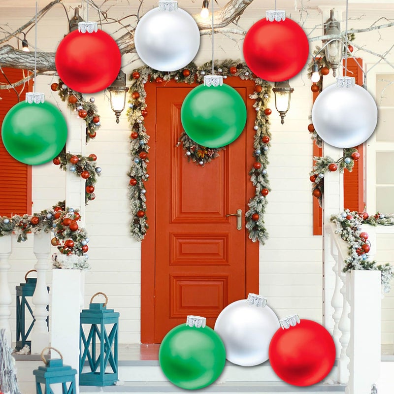 YHFUISK 9 PCS Outdoor Christmas Decorations11 Inch Large Inflatable Christmas BallsChristmas Ornaments Decor for Front Door Yard for New Year Festive - Image 3