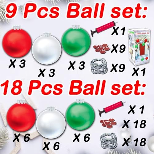 YHFUISK 9 PCS Outdoor Christmas Decorations11 Inch Large Inflatable Christmas BallsChristmas Ornaments Decor for Front Door Yard for New Year Festive - Image 5