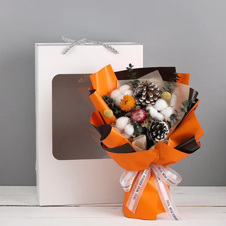 Bluejw INS Christmas Dried Flower Bouquet - Natural Preserved Flowers Valentines Mothers Day Thanksgiving Gift, Dried Plants Decor - Image 1