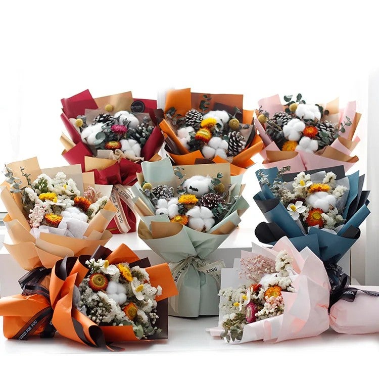 Bluejw INS Christmas Dried Flower Bouquet - Natural Preserved Flowers Valentines Mothers Day Thanksgiving Gift, Dried Plants Decor - Image 2