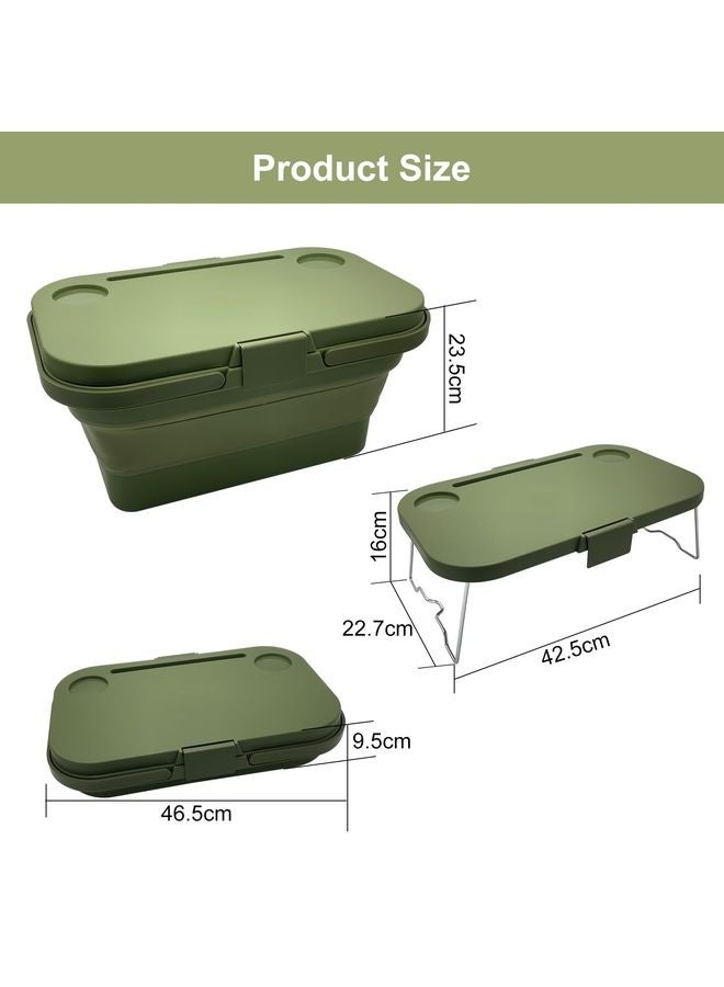 هومستر سلة النزهة القابلة للطي سعة كبيرة سلة التخييم القابلة للطي مع منظم صندوق السيارة يمكن استخدامها كدلو ثلج مناسب للتخييم وتخزين السيارات والفرز المنزلي وما إلى ذلك - Image 2