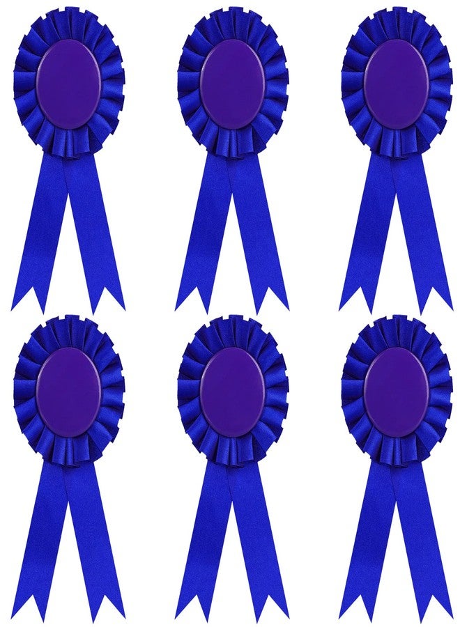 Aedida 6 Pieces Blank Award Ribbon, 1st Place Rosette Ribbon Prize Ribbon Winner Victory Ribbons Deluxe Recognition Ribbons for Competition, Sports Event, School, Contests(Blue) - Image 1