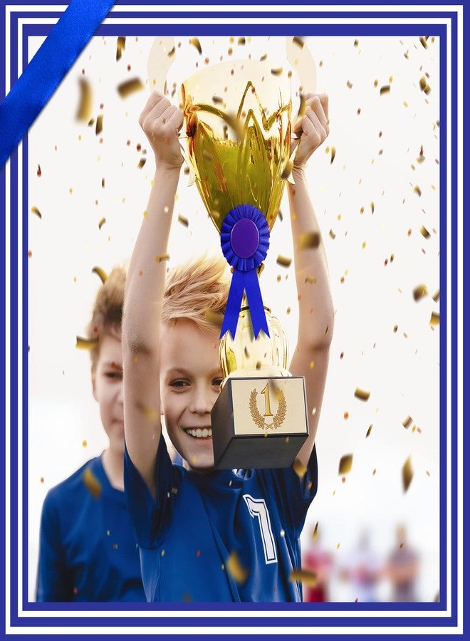 Aedida 6 Pieces Blank Award Ribbon, 1st Place Rosette Ribbon Prize Ribbon Winner Victory Ribbons Deluxe Recognition Ribbons for Competition, Sports Event, School, Contests(Blue) - Image 2