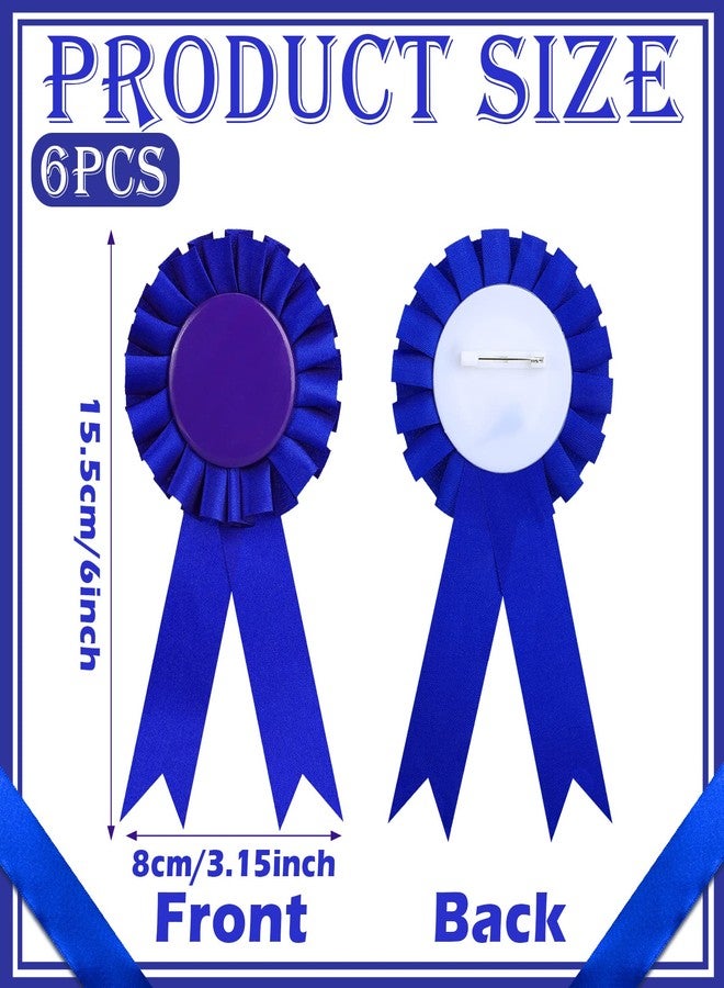 Aedida 6 Pieces Blank Award Ribbon, 1st Place Rosette Ribbon Prize Ribbon Winner Victory Ribbons Deluxe Recognition Ribbons for Competition, Sports Event, School, Contests(Blue) - Image 3