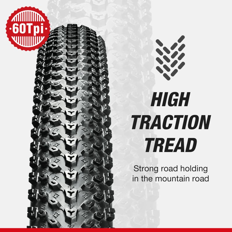 Chao YANG Mountain Bike Tire Replacement Kit, 26â€™â€™Ã—1.95, Dual Compound 2C-MTB Tires, Featured with Double Tread Puncture Protection, for On or Off Road Use, 2-Pack - Image 4