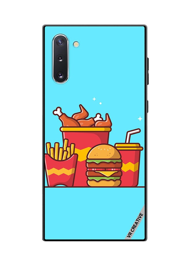VR CREATIVE Protective Case Cover For Samsung Galaxy Note10 5G Burger With Fried Chicken, French Fries And Soda Cartoon Design Multicolour - Image 1