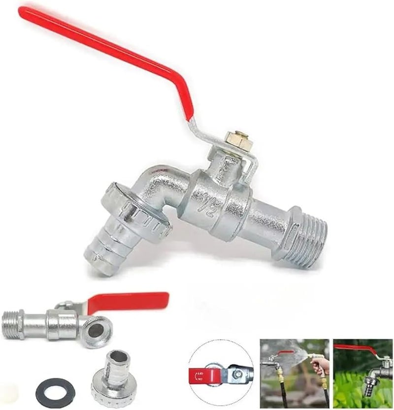 صنبور الحديقة النحاسي لخزانات IBC، صنبور مياه بمخرج واحد، صمام مقاوم للتجمد للاستخدام الخارجي - Image 3