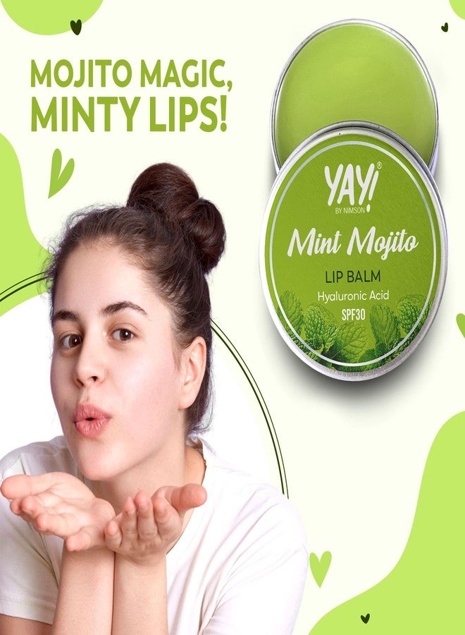 Nimson Yay! By Nimson Mint Mojito Lip Balm, With Hyaluronic Acid with SPF 30, For Refreshed & Hydrated Lips, Protects from Sun Damage, For Men and Women - 50g - Image 2