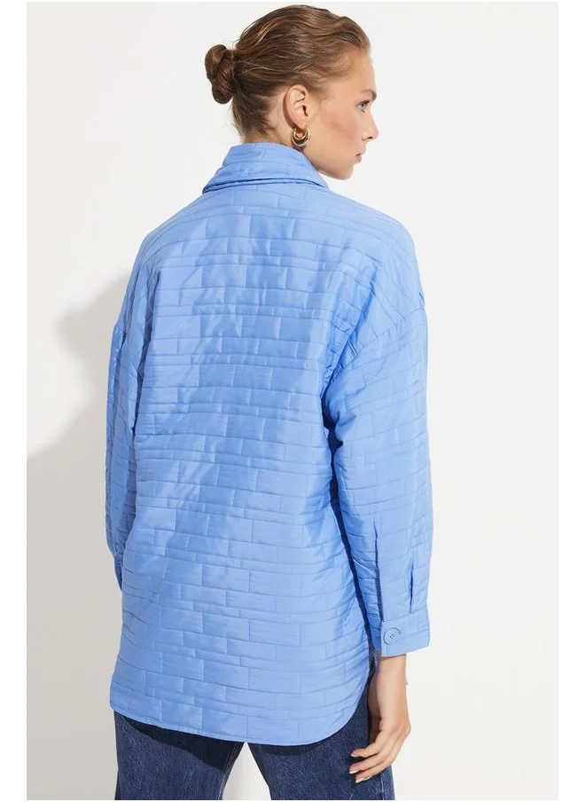 JUNE June Exclusive Kaptione Striped Jacket Blue