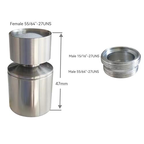 BOARNE Brushed Nickel Rotate Sink Faucet Aerator.kitchen,bathroom faucet nozzle aerator,faucet extender, 360 degree swivel dual flow sprayer for sink tap head. - Image 2