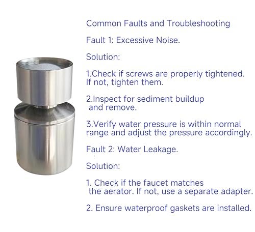 BOARNE Brushed Nickel Rotate Sink Faucet Aerator.kitchen,bathroom faucet nozzle aerator,faucet extender, 360 degree swivel dual flow sprayer for sink tap head. - Image 5