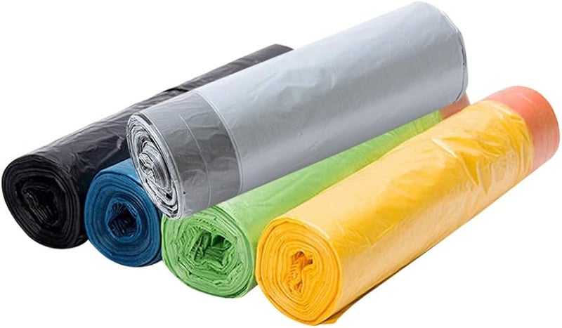 NUOBESTY 6 Rolls Colored Drawstring Garbage Bags Leak Proof for Home Commercial Outdoor Use - Image 1