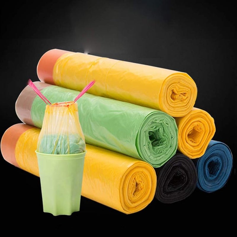 NUOBESTY 6 Rolls Colored Drawstring Garbage Bags Leak Proof for Home Commercial Outdoor Use - Image 3